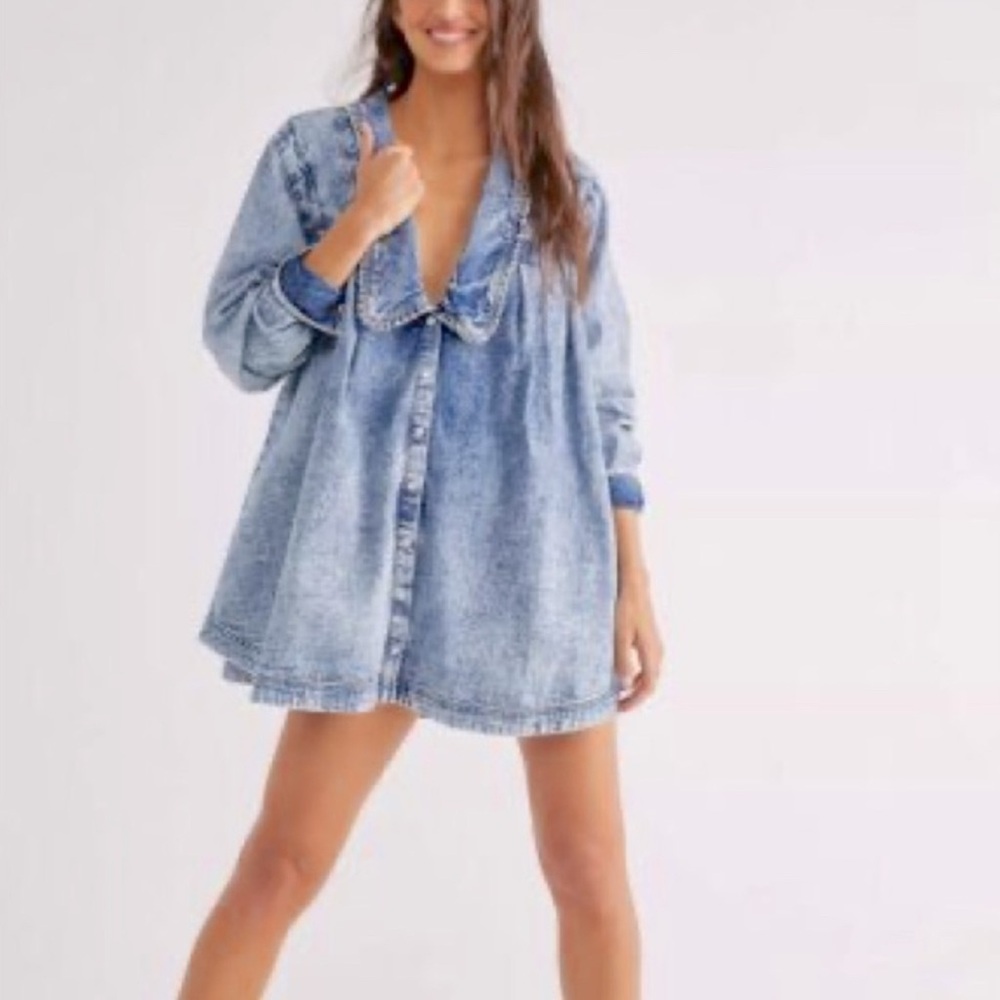 Free People Light Blue Denim Jacket